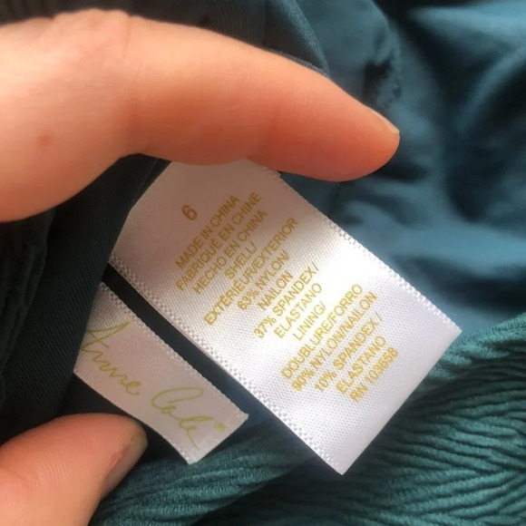 Anne Cole One Shoulder Twist One Piece Swimsuit  Emerald Green ruched slimming - Picture 6 of 7